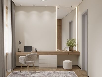 Фото № 2: Дизайн-проект двухкомнатной квартиры 64.45  м² Стиль Модернизм для ЖК Московский