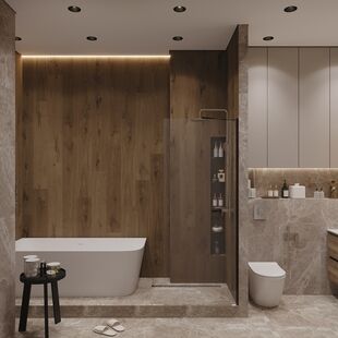 Фото № 4: Дизайн-проект двухкомнатной квартиры 64.45  м² Стиль Модернизм для ЖК Московский