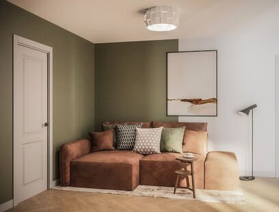 Фото № 4: Дизайн-проект трехкомнатной квартиры 72.22  м² Современный стиль для ЖК Московский