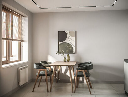 Фото № 3: Дизайн-проект трехкомнатной квартиры 72.22  м² Современный стиль для ЖК Московский