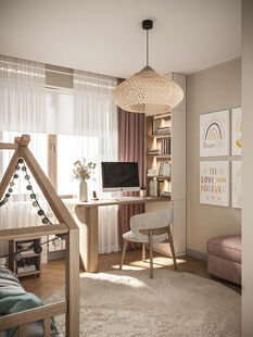 Фото № 5: Дизайн-проект трехкомнатной квартиры 72.22  м² Современный стиль для ЖК Московский