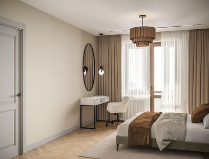 Фото № 6: Дизайн-проект трехкомнатной квартиры 72.22  м² Современный стиль для ЖК Московский