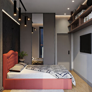 Фото № 2: Дизайн-проект двухкомнатной квартиры 52.8  м² Современный стиль для ЖК Ленинградка 58