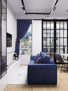 Фото № 5: Дизайн-проект трехкомнатной квартиры 77.82  м² Современный стиль для ЖК 8 Кленов