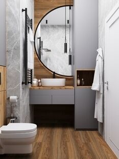 Фото № 4: Дизайн-проект трехкомнатной квартиры 77.82  м² Современный стиль для ЖК 8 Кленов