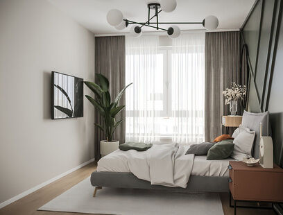 Фото № 4: Дизайн-проект трехкомнатной квартиры 59.3  м² Стиль Модернизм для ЖК Саларьево Парк