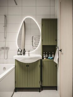 Фото № 6: Дизайн-проект трехкомнатной квартиры 59.3  м² Стиль Модернизм для ЖК Саларьево Парк