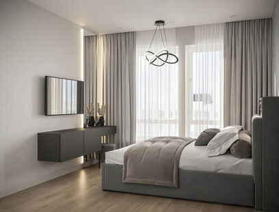 Фото № 5: Дизайн-проект трехкомнатной квартиры 55.83  м² Стиль Модернизм для ЖК Люберцы Парк