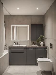 Фото № 4: Дизайн-проект трехкомнатной квартиры 55.83  м² Стиль Модернизм для ЖК Люберцы Парк