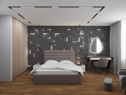 Фото № 1: Дизайн-проект двухкомнатной квартиры 41.2  м² Современный стиль для ЖК Эко Бунино