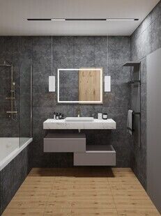 Фото № 3: Дизайн-проект двухкомнатной квартиры 41.2  м² Современный стиль для ЖК Эко Бунино