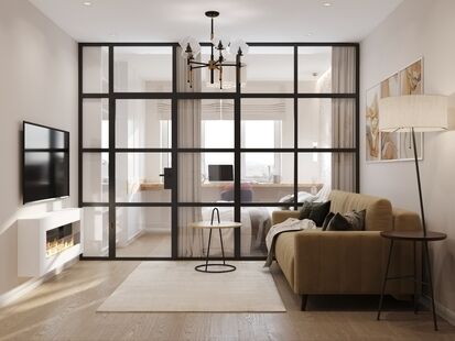 Фото № 1: Дизайн-проект трехкомнатной квартиры 62.22  м² Современный стиль для ЖК Московский