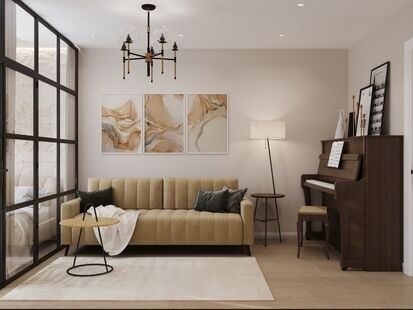 Фото № 5: Дизайн-проект трехкомнатной квартиры 62.22  м² Современный стиль для ЖК Московский