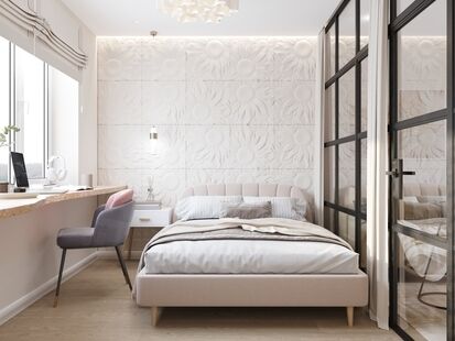 Фото № 6: Дизайн-проект трехкомнатной квартиры 62.22  м² Современный стиль для ЖК Московский