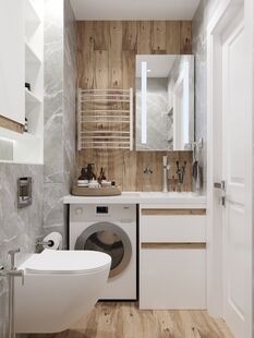 Фото № 3: Дизайн-проект трехкомнатной квартиры 62.22  м² Современный стиль для ЖК Московский