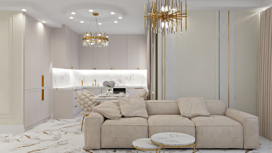 Фото № 1: Дизайн-проект трехкомнатной квартиры 75.15  м² Современная классика для ЖК в г. Мытищи