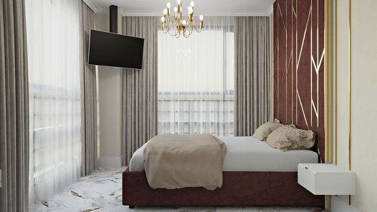 Фото № 5: Дизайн-проект трехкомнатной квартиры 75.15  м² Современная классика для ЖК в г. Мытищи