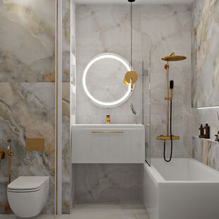 Фото № 2: Дизайн-проект трехкомнатной квартиры 75.15  м² Современная классика для ЖК в г. Мытищи