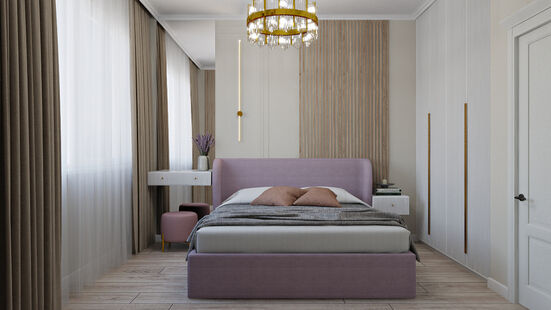 Фото № 1: Дизайн-проект двухкомнатной квартиры 32.99  м² Стиль Модернизм для ЖК Лучи