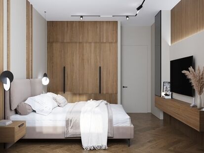 Фото № 3: Дизайн-проект четырехкомнатной квартиры 72.69  м² Современный стиль для ЖК Сиреневый