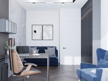 Фото № 6: Дизайн-проект четырехкомнатной квартиры 72.69  м² Современный стиль для ЖК Сиреневый