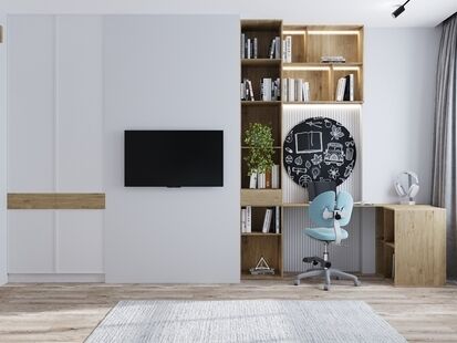 Фото № 5: Дизайн-проект четырехкомнатной квартиры 72.69  м² Современный стиль для ЖК Сиреневый