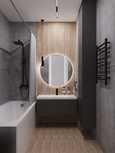 Фото № 2: Дизайн-проект четырехкомнатной квартиры 72.69  м² Современный стиль для ЖК Сиреневый