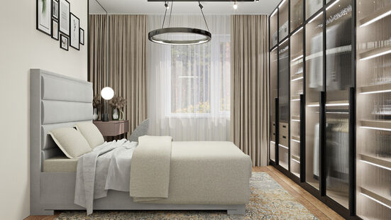 Фото № 5: Дизайн-проект двухкомнатной квартиры 46.91  м² Стиль Модернизм для ЖК Альпы