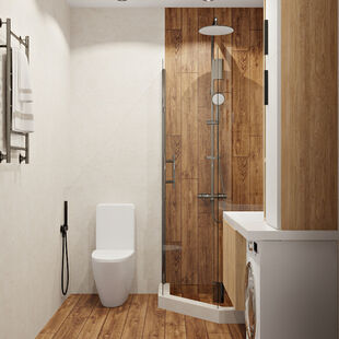 Фото № 2: Дизайн-проект двухкомнатной квартиры 46.91  м² Стиль Модернизм для ЖК Альпы