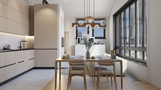 Фото № 1: Дизайн-проект трехкомнатной квартиры 78.49  м² Стиль Модернизм для ЖК Панорама