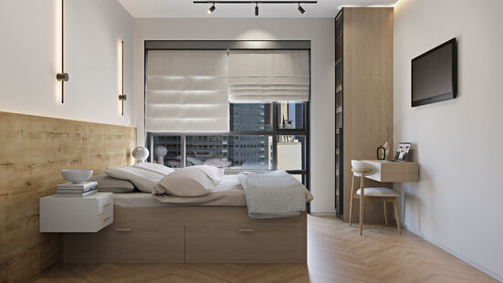 Фото № 2: Дизайн-проект трехкомнатной квартиры 78.49  м² Стиль Модернизм для ЖК Панорама