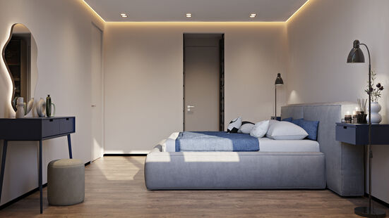 Фото № 5: Дизайн-проект двухкомнатной квартиры 53.45  м² Современный стиль для ЖК Парус