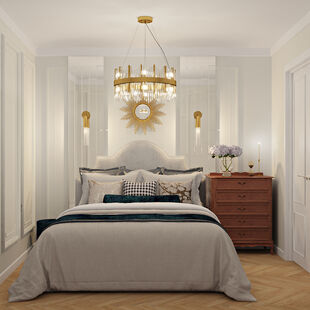 Фото № 2: Дизайн-проект трехкомнатной квартиры 46.89  м² Современная классика для ЖК Московский