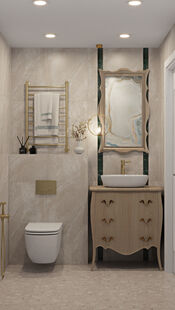 Фото № 3: Дизайн-проект трехкомнатной квартиры 46.89  м² Современная классика для ЖК Московский