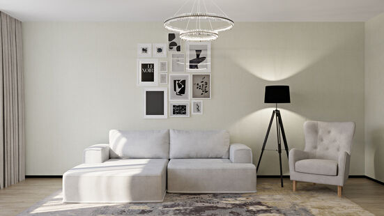 Фото № 6: Дизайн-проект двухкомнатной квартиры 64.24  м² Современный стиль для ЖК в пос. Придорожный