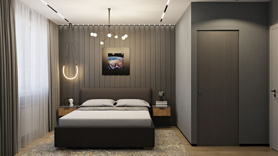 Фото № 2: Дизайн-проект двухкомнатной квартиры 64.24  м² Современный стиль для ЖК в пос. Придорожный