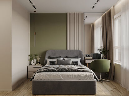 Фото № 1: Дизайн-проект двухкомнатной квартиры 41.64  м² Стиль Модернизм для ЖК Датский квартал