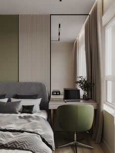 Фото № 6: Дизайн-проект двухкомнатной квартиры 41.64  м² Стиль Модернизм для ЖК Датский квартал