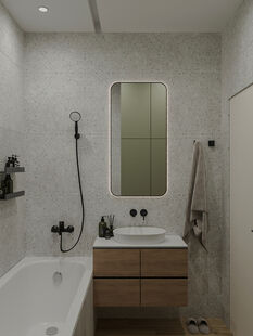 Фото № 4: Дизайн-проект двухкомнатной квартиры 41.64  м² Стиль Модернизм для ЖК Датский квартал