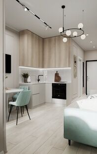 Фото № 6: Дизайн-проект квартиры-студии 23.82  м² Стиль Контемпорари для ЖК Скандинавия