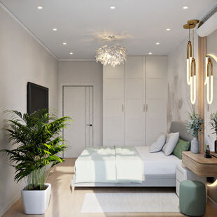 Фото № 3: Дизайн-проект трехкомнатной квартиры 58.26  м² Стиль Модернизм для ЖК Рафинад