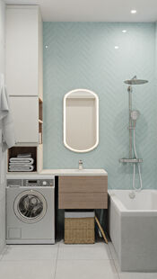 Фото № 4: Дизайн-проект трехкомнатной квартиры 58.26  м² Стиль Модернизм для ЖК Рафинад