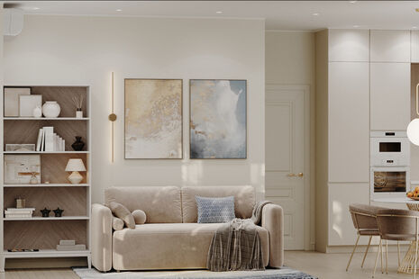 Фото № 1: Дизайн-проект четырехкомнатной квартиры 93.4  м² Стиль Контемпорари для ЖК Holland Park