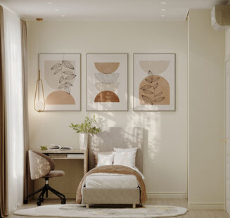 Фото № 5: Дизайн-проект четырехкомнатной квартиры 93.4  м² Стиль Контемпорари для ЖК Holland Park