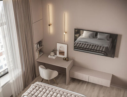 Фото № 3: Дизайн-проект трехкомнатной квартиры 51.1  м² Стиль Модернизм для ЖК Зил Арт