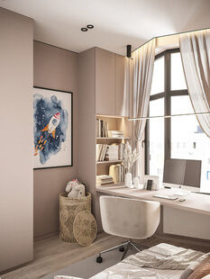 Фото № 2: Дизайн-проект трехкомнатной квартиры 51.1  м² Стиль Модернизм для ЖК Зил Арт