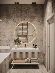 Фото № 5: Дизайн-проект трехкомнатной квартиры 51.1  м² Стиль Модернизм для ЖК Зил Арт