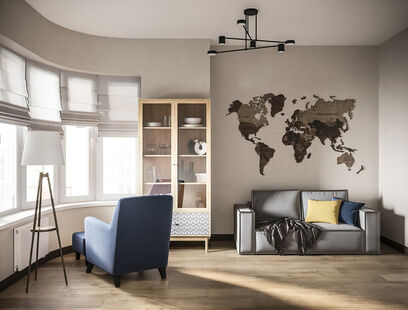 Фото № 3: Дизайн-проект трехкомнатной квартиры 64.0  м² Современный стиль для ЖК Символ