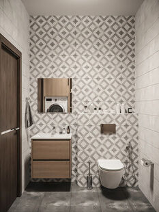 Фото № 4: Дизайн-проект трехкомнатной квартиры 64.0  м² Современный стиль для ЖК Символ