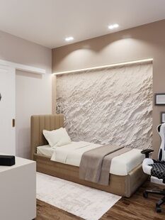 Фото № 3: Дизайн-проект двухкомнатной квартиры 89.76  м² Современная классика для ЖК Аэробус